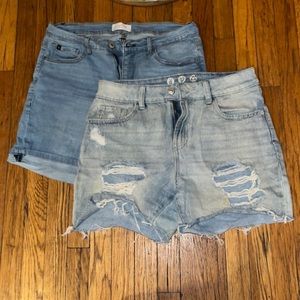 Two pairs of jean shorts